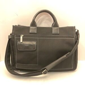 HOBO International Black Messenger‎ Office Bag Nylon Leather Trim Medium